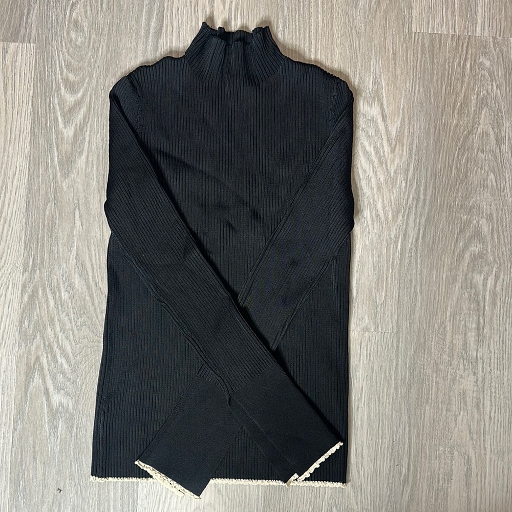 Zara Black Turtleneck Sweater with Cowl Neck